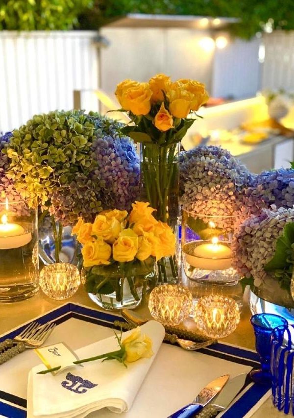 Yellow roses at a reception - D&D